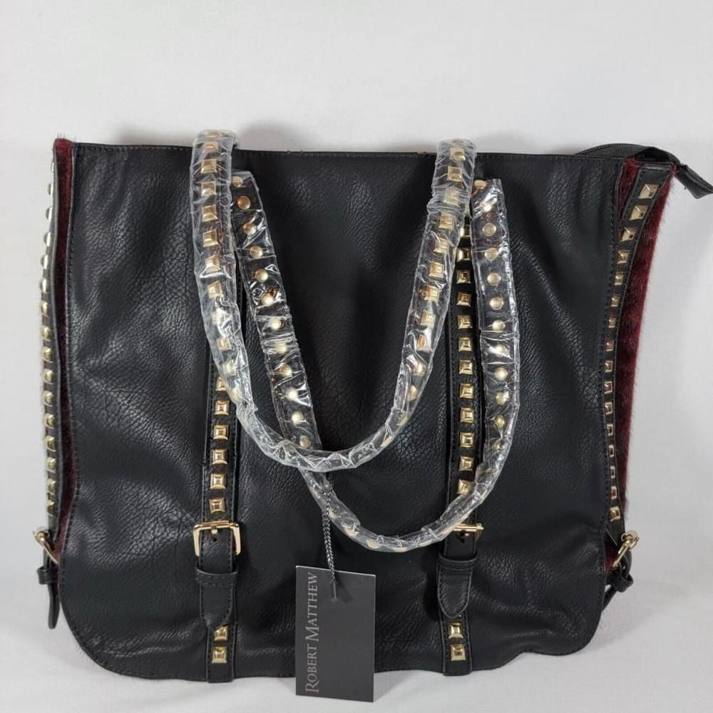 Robert‎ Matthew Handbad Shoulder Bag Pyrse Black Studded